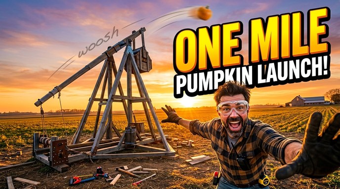 I Built A Catapult That Launches A Pumpkin One Mile